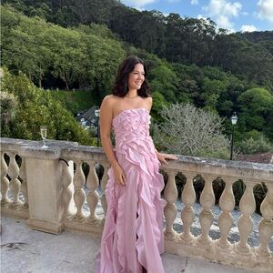 Aje Strapless Dress in Soft Pink